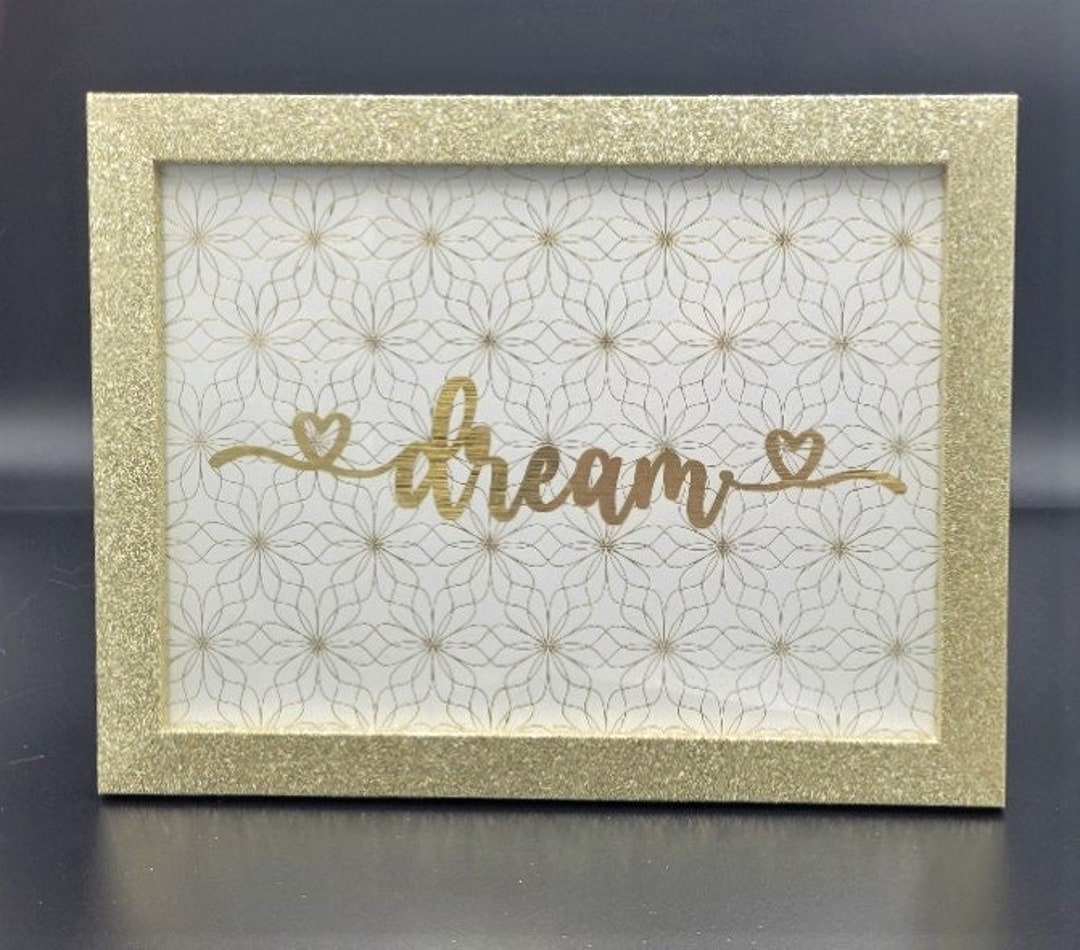 Gold Glitter Framed dream for Tabletop or Wall Etsy
