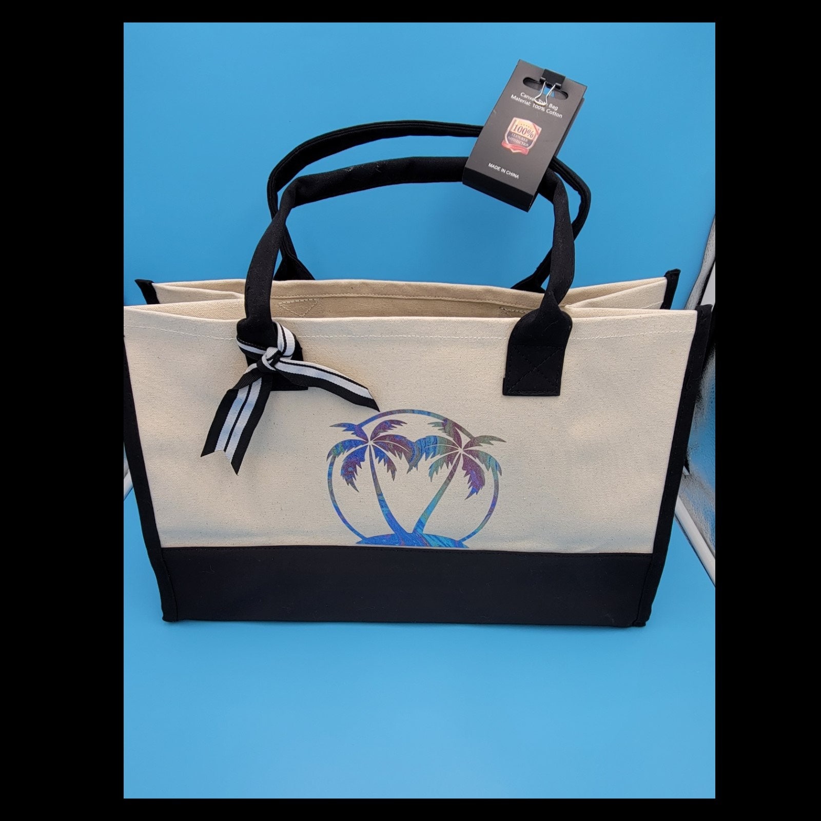Canvas Beach Tote Bag Cream