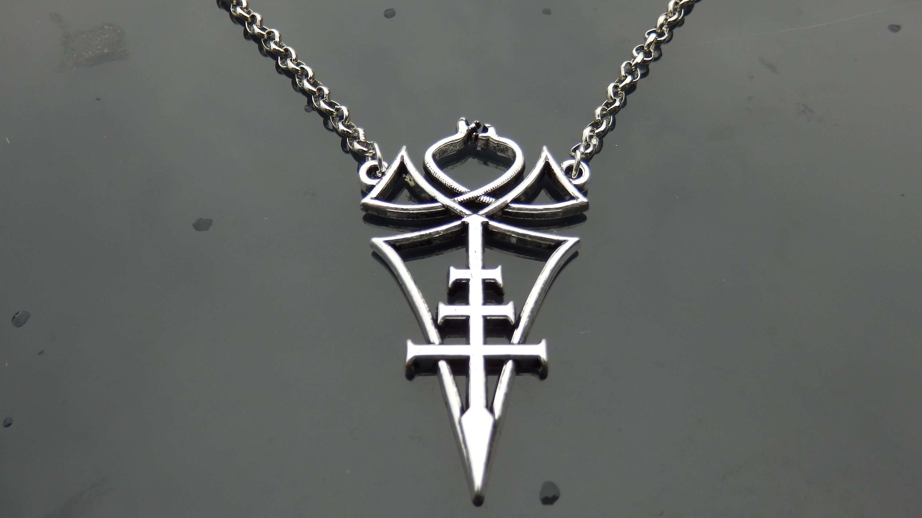 Unique necklace of Belphegor's official sigil, the sigillum blasfemiam divina.limited edition