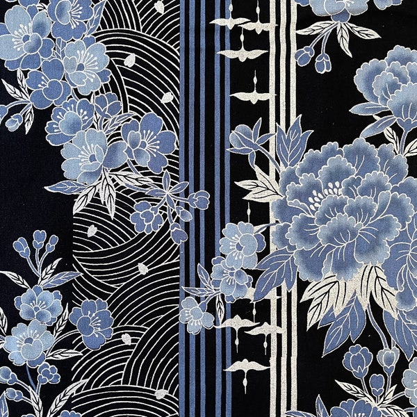 Fabric, Japanese Fabric, Asian Fabric by the yard Traditional Pattern half or 1 yard, Japanese Cloth, Traditional Japanese Prints, Cotton