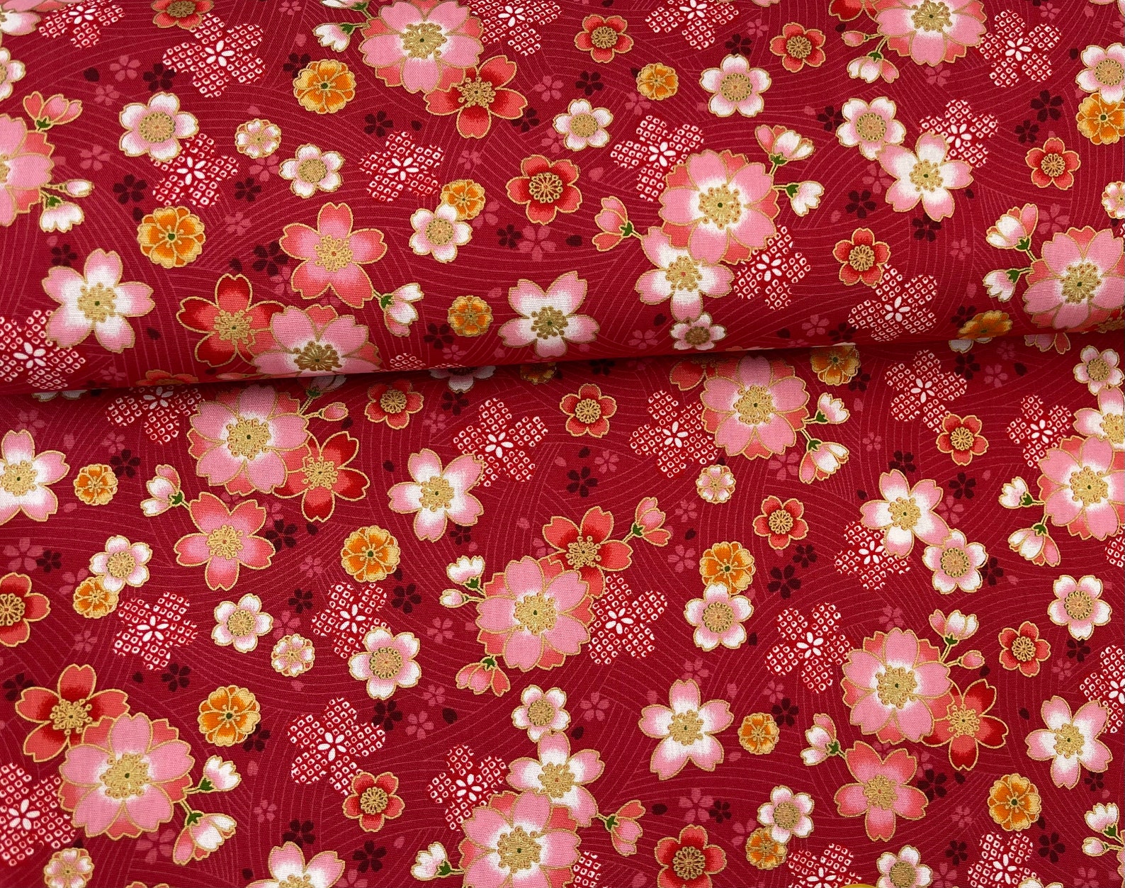 Japanese Cherry Blossoms Fabric Japanese Floral Fabric Asian Etsy