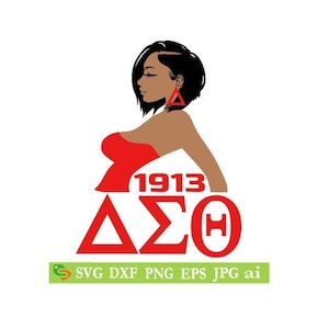 Delta Sigma Theta 1913 Diva cut File, Silhouette,Cricut, Jpeg, svg,dfx, eps, png, clip art