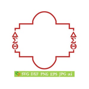 Delta Sigma Theta outline frame cut File, Silhouette,Cricut, Jpeg, svg,dfx, eps, png, clip art