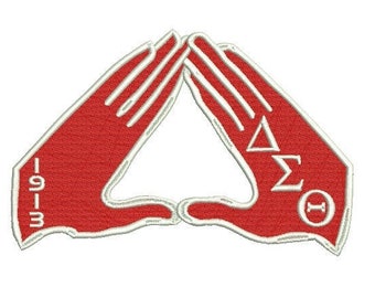 Delta Sigma Theta hand sign embroidery design