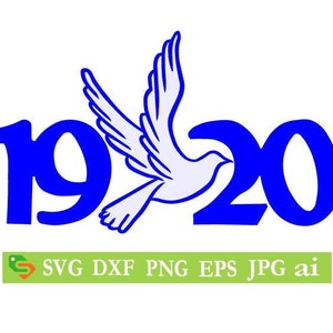 Zeta Phi Beta Dove 1920 Cut File, Silhouette Cricut, Jpeg,dfx,svg, eps, png, clip art