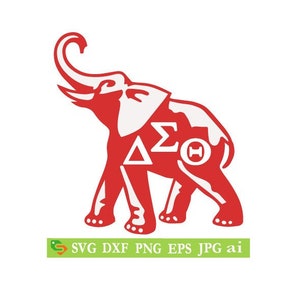 Delta Sigma Theta AEO elephant cut File, Silhouette,Cricut, Jpeg, svg,dfx, eps, png, clip art