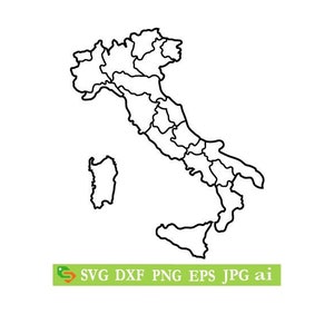 Italien Landkarte, Schnitt Datei, Silhouette, Cricut, Jpeg,svg, eps, dfx,png, Clip Art