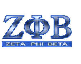 Zeta Phi Beta applique embroidery design