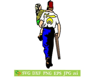 shriner with child,Cut File, Silhouette,Cricut, Jpeg,svg, dfx, eps, dfx,png, clip art