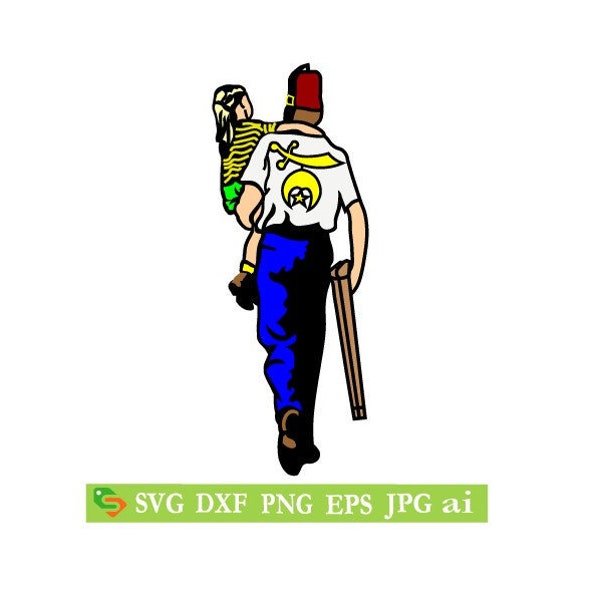 shriner with child,Cut File, Silhouette,Cricut, Jpeg,svg, dfx, eps, dfx,png, clip art