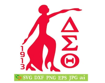 Delta Sigma Theta AEO 1913 cut File, Silhouette,Cricut, Jpeg, svg,dfx, eps, png, clip art