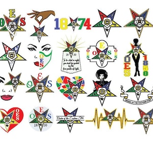 Pacote de design OES Order of the Eastern Star 20, pacote de design OES, arquivos de corte SVG, arquivo de corte, Silhouette, Cricut, svg, eps, clip art