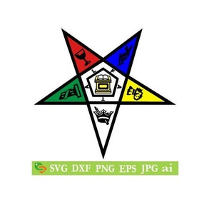 OES, Order of the Eastern Star  Cut File, Silhouette Cricut, Jpeg,dfx,svg, eps, png, clip art