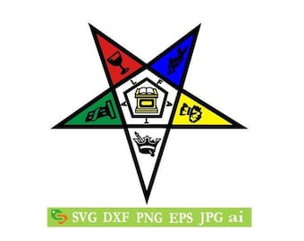 OES, Order of the Eastern Star  Cut File, Silhouette Cricut, Jpeg,dfx,svg, eps, png, clip art