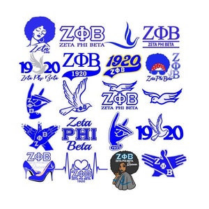File di taglio SVG Zeta Phi Beta: ClipArt della confraternita (download digitale)