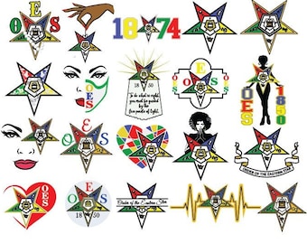 OES Order of the Eastern Star 20 design pack,OES design bundle,SVG cut files, Cut File, Silhouette,Cricut, svg, eps,clip art