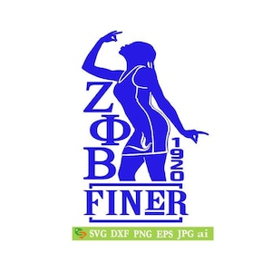 Zeta Phi Beta 1920 FINER Lady cut File, Silhouette,Cricut, Jpeg, svg,dfx, eps, png, clip art