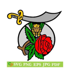 Shriner Flower Masonic cut File, Silhouette,Cricut, Jpeg, svg,dfx, eps, png, clip art