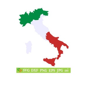 De kaart van Italië, Cut File, Silhouette, Cricut, Jpeg, svg, eps, dfx, png, clip art