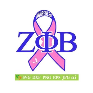 Zeta Phi Beta Breast cancer Awareness Cut File, Silhouette,Cricut, Jpeg,svg, eps, png, clip art