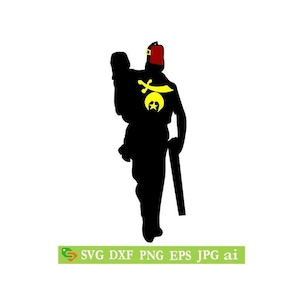 Shriner with child silhouette cut File, Silhouette,Cricut, Jpeg, svg,dfx eps, png, clip art