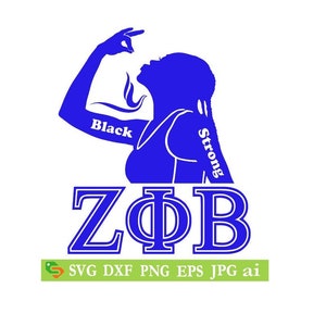 Zeta Phi Beta Black Strong Woman cut File, Silhouette,Cricut, Jpeg, svg,dfx, eps, png, clip art