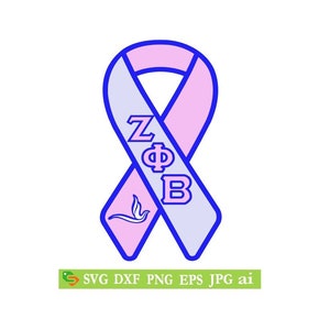 Zeta Phi Beta Breast cancer Awareness Cut File, Silhouette,Cricut, Jpeg,svg, eps, png, clip art
