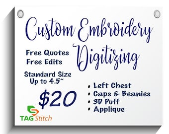 Custom Embroidery Digitizing, Embroidery Digitizing, Custom Digitizing