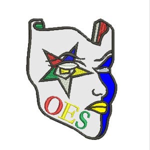 OES Order of the Eastern Star mask applique machine embroidery design files