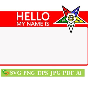 Order of the Eastern Star HELLO teken gesneden bestand, silhouet, Cricut, jpeg, svg, eps, png, illustraties