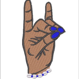 Zeta Phi Beta hand sign machine embroidery design