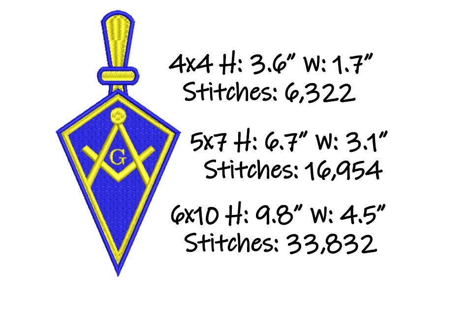 Freemason Trowel Machine Embroidery Design Files - Etsy