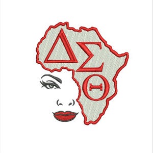 Delta Sigma Theta African girl machine embroidery design files