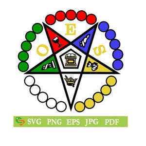 OES order of the eastern star color pearls,cut File, Silhouette Cricut, Jpeg,svg, dfx, eps, png, clip art