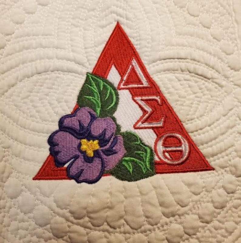 Delta Sigma Theta African violet machine embroidery design files image 8