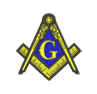 Masonic Past Master Quadrant Embroidery Iron On/sew on Patches, 3  Freemasonry Embroidered Patches, Compass Sun Square and Protractor Symbol 