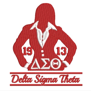 Delta Sigma Theta Boss Lady machine embroidery design files