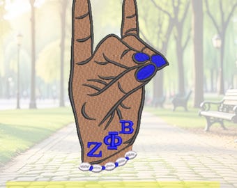 Zeta Phi Beta hand sign machine embroidery design