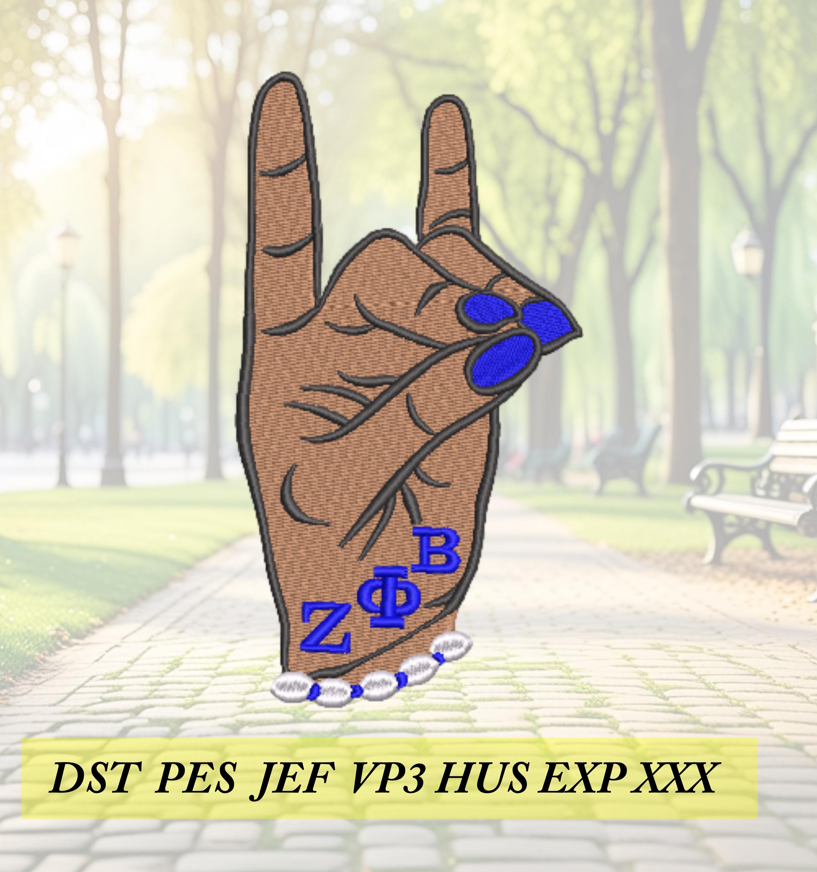 Zeta Phi Beta Hand Sign Machine Embroidery Design - Etsy