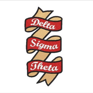 Delta Sigma Theta banner machine embroidery design