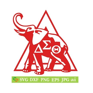 Delta Delta Theta Theta Elefant geschnitten Datei, Silhouette, Cricut, Jpeg, svg, dfx, eps, png, clip art
