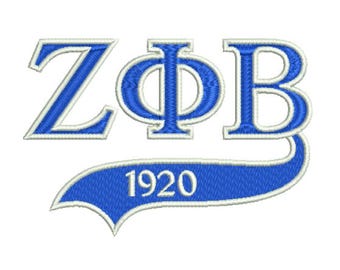 Zeta Phi Beta applique machine embroidery design files