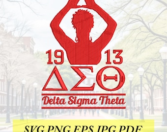 Delta Sigma Theta 1913 hand sign machine embroidery design,digital download