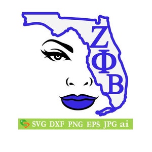 Zeta Phi Beta Florida Cut File, Silhouette Cricut, Jpeg,dfx,svg, eps, png, clip art