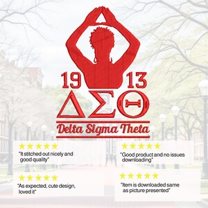 Diseño de bordado a máquina de la señal de mano Delta Sigma Theta 1913, descarga digital imagen 2