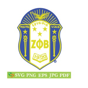 Zeta Phi Beta Shield crest design cut File, Silhouette,Cricut, Jpeg, svg,dfx, eps, png, clip art