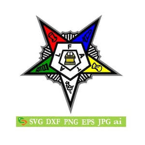 OES, Order of the Eastern Star  Cut File, Silhouette Cricut, Jpeg,dfx,svg, eps, png, clip art
