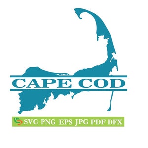 Cape Cod Landkarte Monogramm 2, Schnittdatei, Silhouette, Cricut, Jpeg,svg, eps, dfx,png, clip art