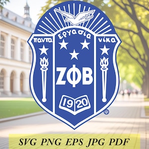 Zeta Phi Beta Shield design cut File, Silhouette,Cricut, Jpeg, svg,eps, png, clip art