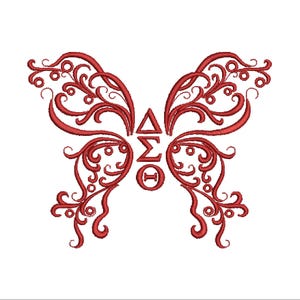 Delta Sigma Theta butterfly machine embroidery design files